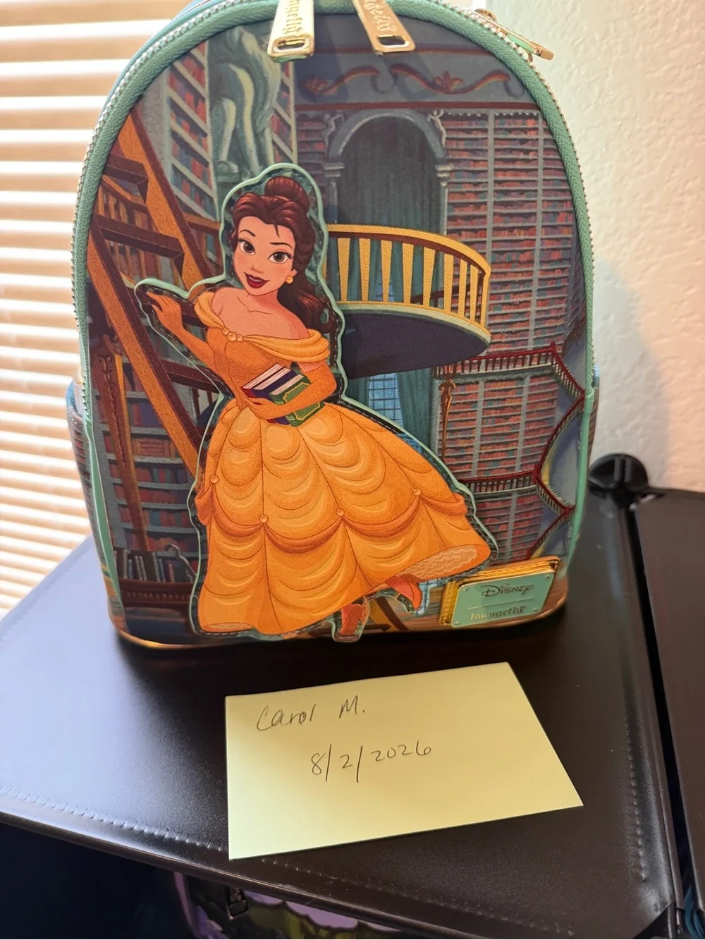 Loungefly Belle Teal and Yellow Mini Backpack and matching wallet.  NWT.